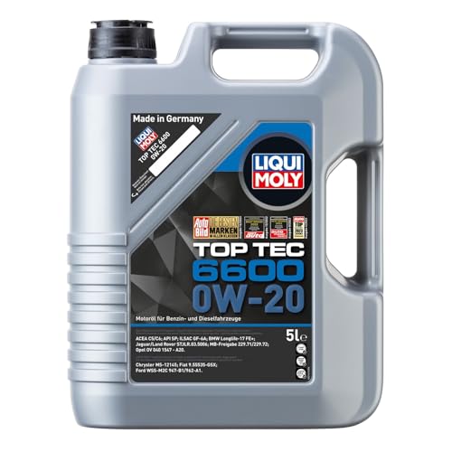LIQUI MOLY Top Tec 6600 0W-20 | 5 L | Synthesetechnologie Motoröl | Art.-Nr.: 21